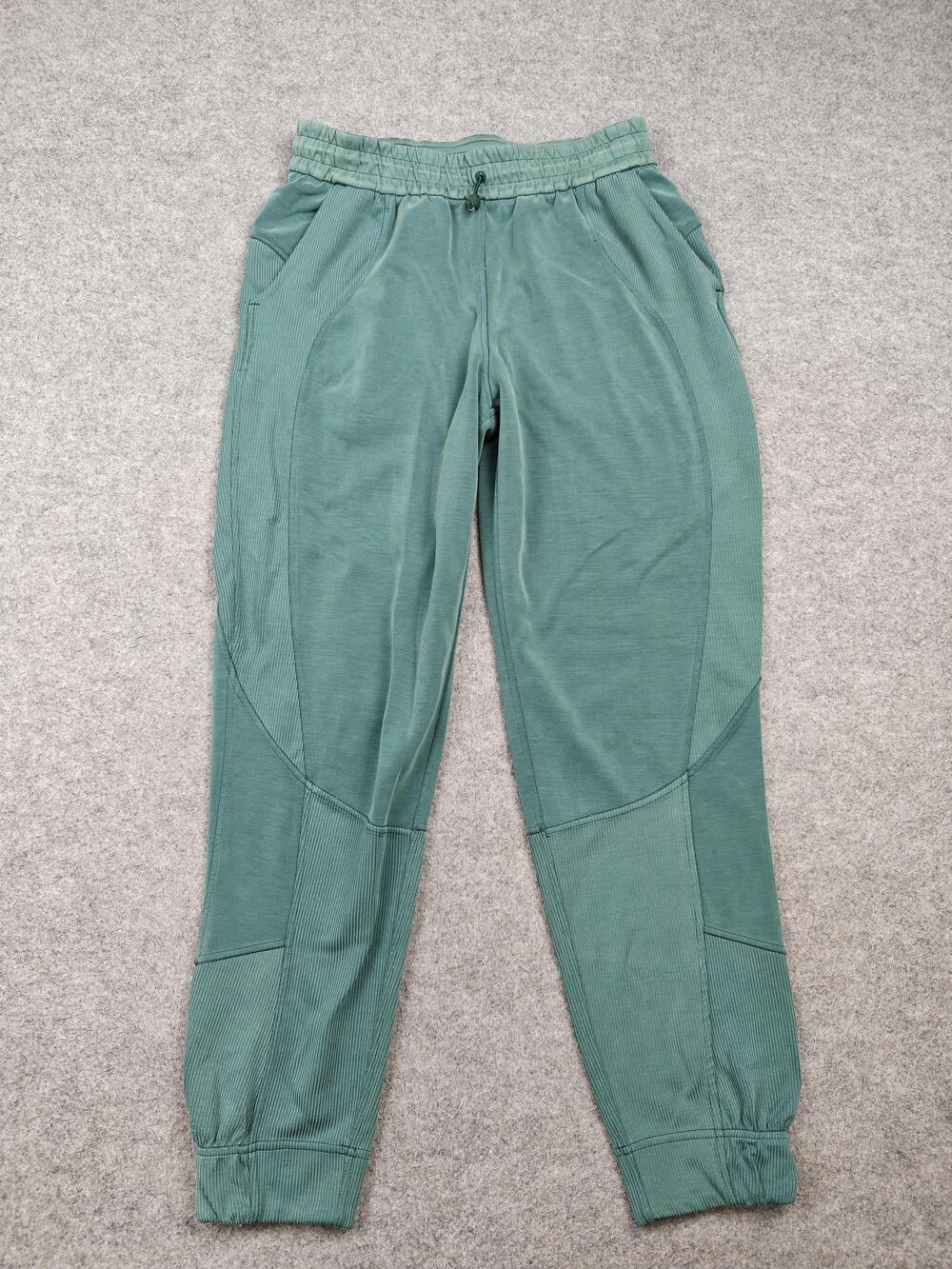 Lululemon Pants Womens 6 Green Tapered Jogger Elastic Waist Pockets Drawstring